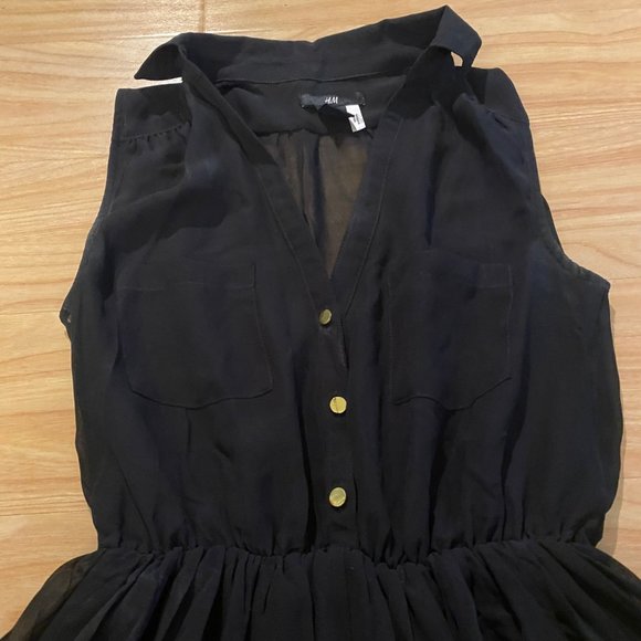 H&M Black Sleeveless Dress Size 2 - Picture 3 of 4